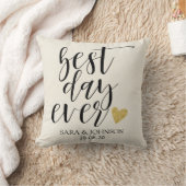 best day ever personlized wedding gift for couple throw pillow (Blanket)