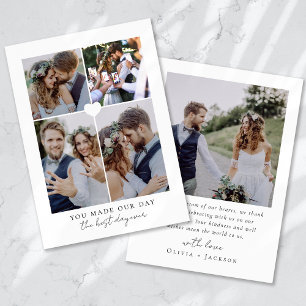 Best Day Ever Photo Collage Wedding Thank You Card