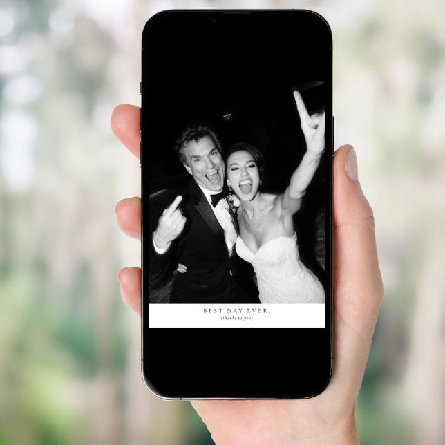 "Best Day Ever" Photo Wedding Thank You Card (Front Digital)