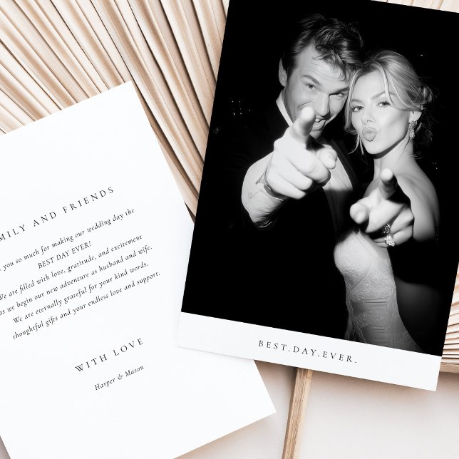 "Best Day Ever" Photo Wedding Thank You Card (Creator Uploaded)