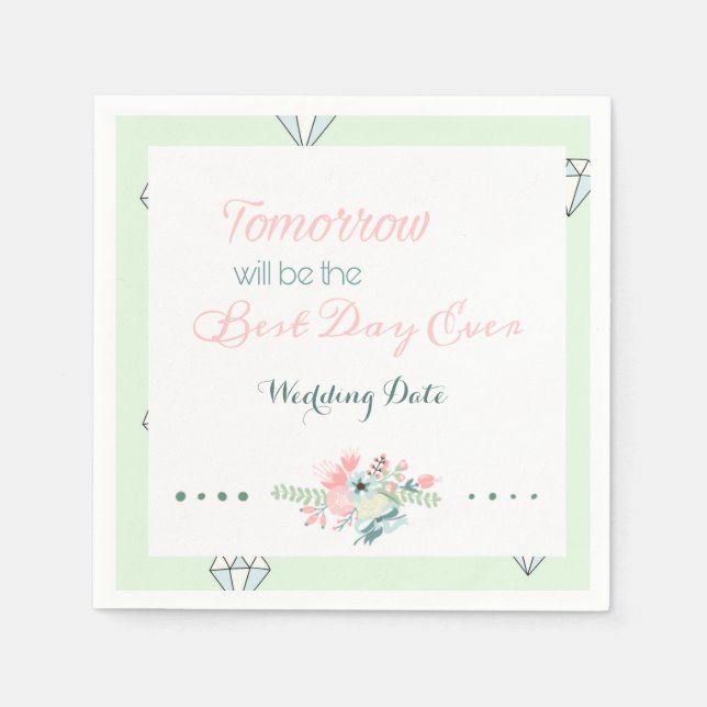 Best Day Ever (Rehearsal Dinner) Napkins (Front)