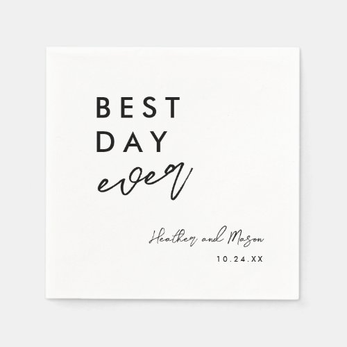 Best Day Ever Rustic Wedding Reception Napkins