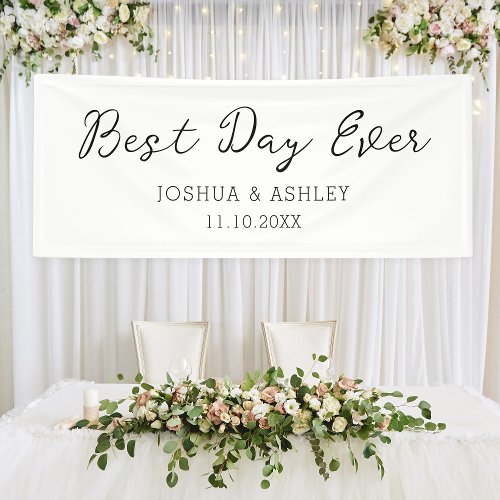 Best Day Ever Script Calligraphy Wedding Welcome Banner