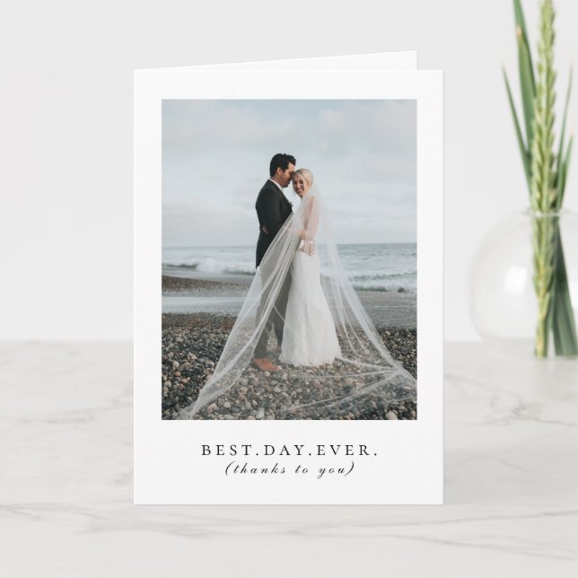 Best Day Ever Sunflower Wedding Photo Thank You (Front)