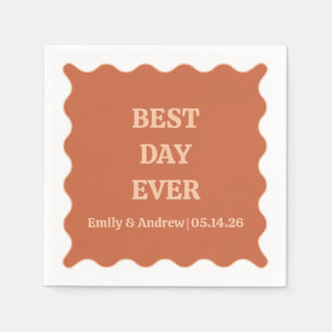 Best Day Ever Terracotta Boho Wedding  Napkins