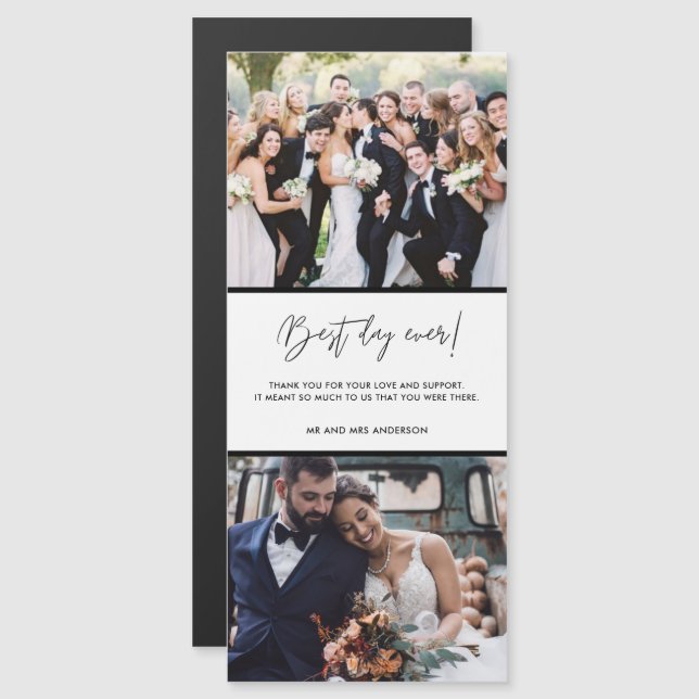 Best Day Ever Two Photo Wedding Thank You (Front/Back)