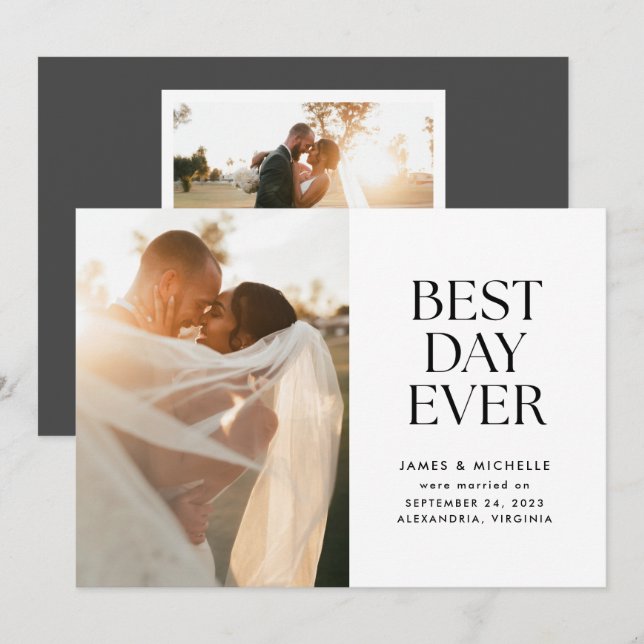 Best Day Ever Wedding Announcement (Front/Back)