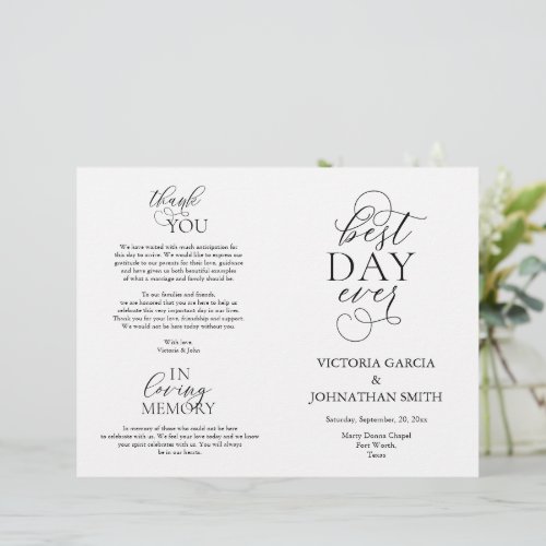 Best Day Ever Wedding Ceremony Foldable
