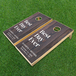 Best Day Ever Wedding Cornhole Set