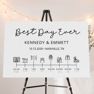 Best Day Ever Wedding Day Timeline Foam Board