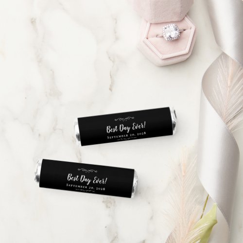 Best Day Ever Wedding Elegant Candy Black  White Breath Savers Mints