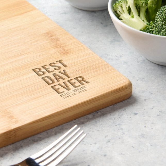 Best Day Ever Wedding Gift Engraved Cutting Board (Kitchen)