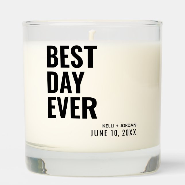Best Day Ever Wedding Gift Vanilla Scented Candle (Front)
