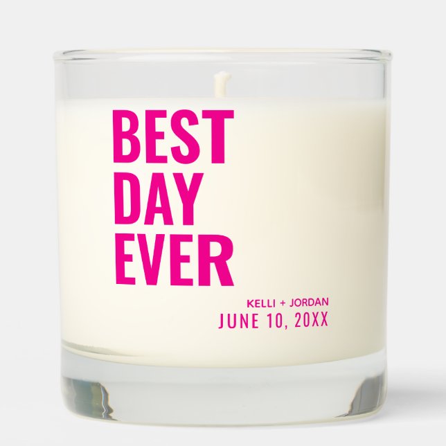 Best Day Ever Wedding Gift Vanilla Scented Candle (Front)