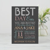 BEST DAY EVER Wedding Invitation- COLORFUL Edition Invitation (Standing Front)