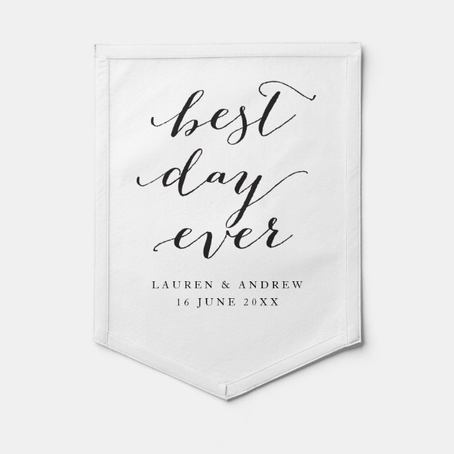 Best Day Ever Wedding Keepsake Pennant (Front)
