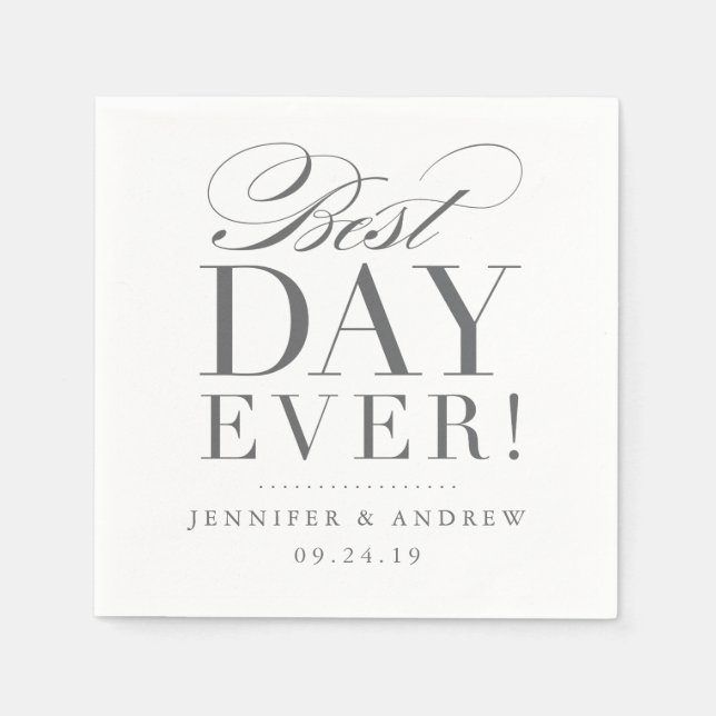 Best Day Ever Wedding Napkin (Front)