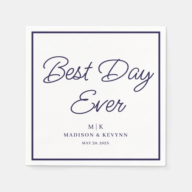 Best Day Ever  Wedding Napkins (Front)
