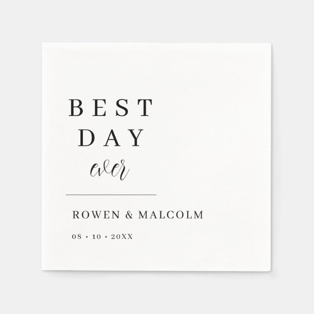 Best Day Ever Wedding Napkins (Front)