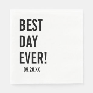  Best Day Ever Wedding Napkins, Modern Minimalist  Napkins