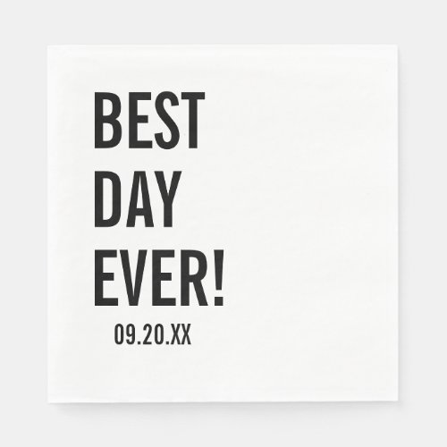  Best Day Ever Wedding Napkins Modern Minimalist  Napkins