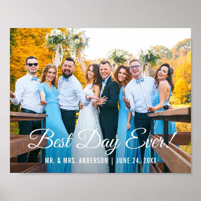 Best Day Ever Wedding Photo Poster (Front)