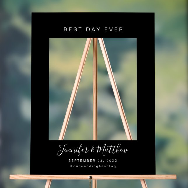 Best Day Ever | Wedding Photo Prop Frame Acrylic Sign (Neutral)