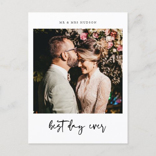 Best Day Ever Wedding Photo Thank You Card