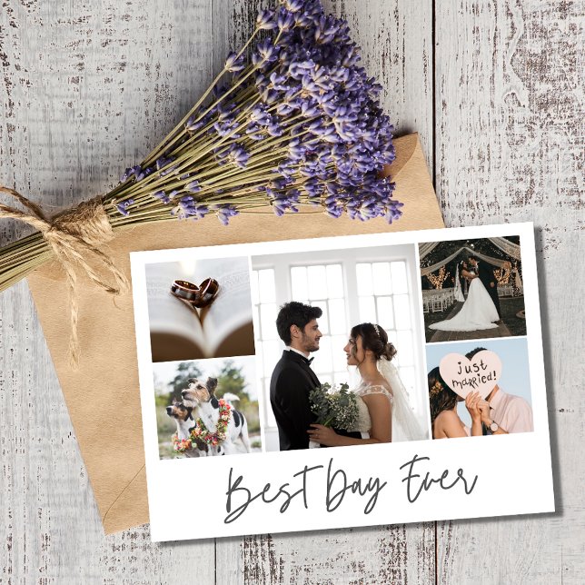 Best Day Ever Wedding Photo Thank You Card (Best Day Ever Wedding Photo Thank You Card)