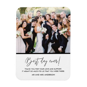 Best Day Ever Wedding Photo Thank You Magnet