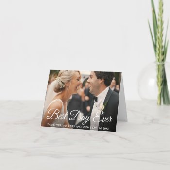 Best Day Ever Wedding Photo Thank You Note by HappyMemoriesPaperCo at Zazzle