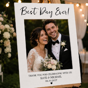 Best Day Ever Wedding Selfie Photo Frame Foam Board