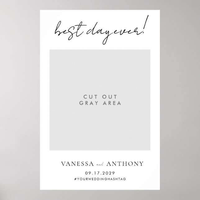 Best Day Ever Wedding Selfie Photo Frame Poster (Front)