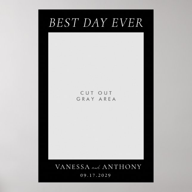 Best Day Ever Wedding Selfie Photo Frame Poster (Front)