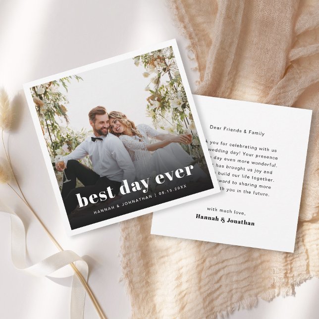 Best Day Ever Wedding Thank You Card (Creator Uploaded)