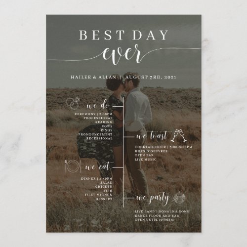 Best Day Ever Wedding Timeline Photo Program