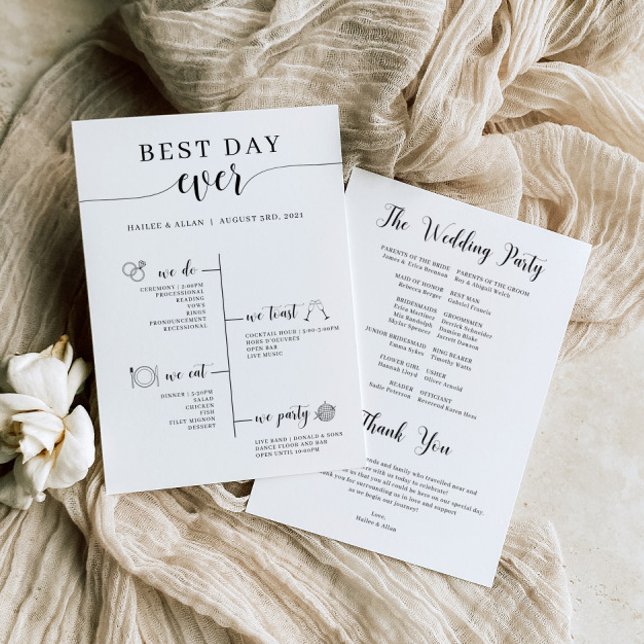 Best Day Ever Wedding Timeline Program (Creator Uploaded)