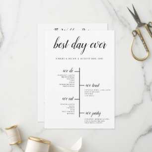 Best Day Ever Wedding Timeline Program