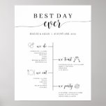 Best Day Ever Wedding Timeline Program Poster<br><div class="desc">This wedding timeline poster is the perfect way to give your guests information about your wedding day!</div>