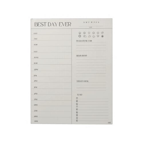 best day planner 11 x 85 Notepad _ 40 pages