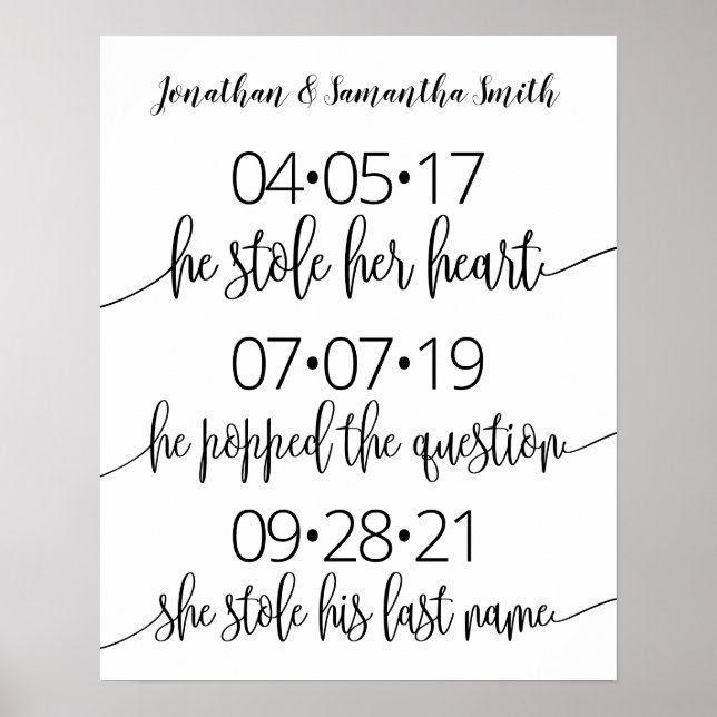 Best day sign wedding date yes day modern simple (Front)
