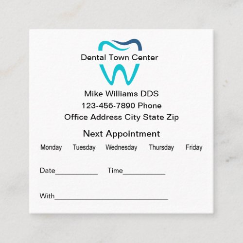 Best Dentist Appointment Reminder Business Cards