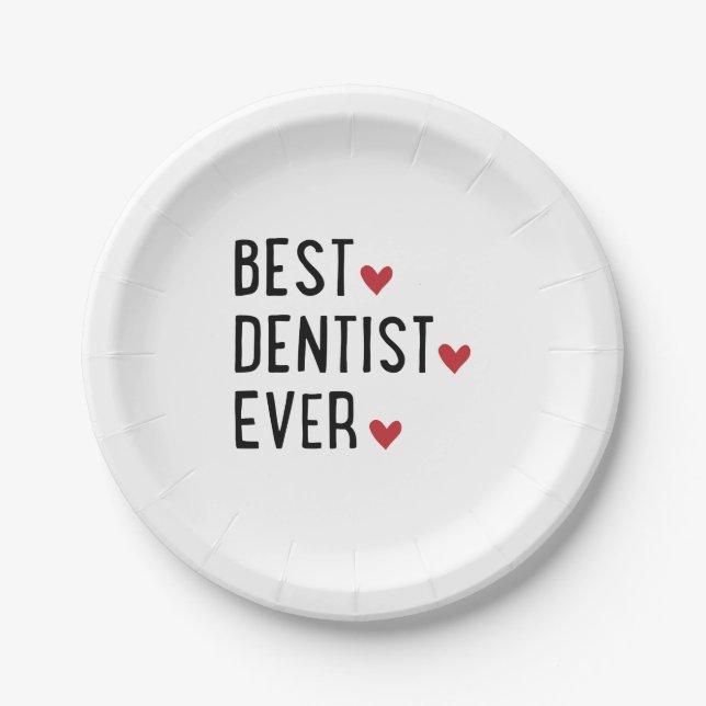 Best Dentist ever Paper Plates (Front)