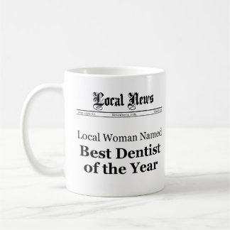 Best Dentist of The Year Newspaper Mug - Women