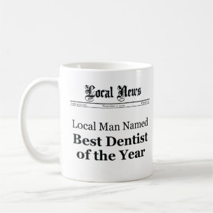 Best Dentist of The Year Newspaper Style Mug - Men