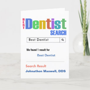 Best Dentist Search Thank You Card