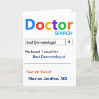 Best Dermatologist Search Thank You Card