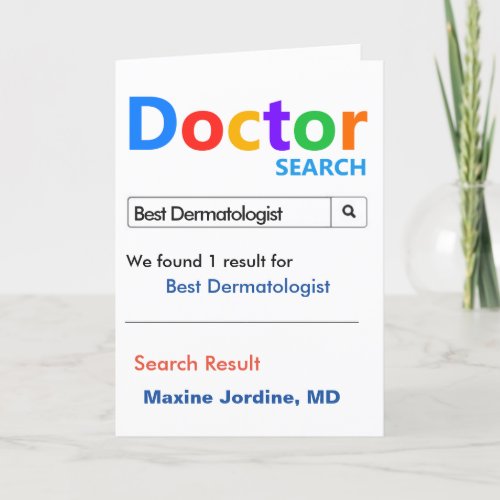Best Dermatologist Search Thank You Card