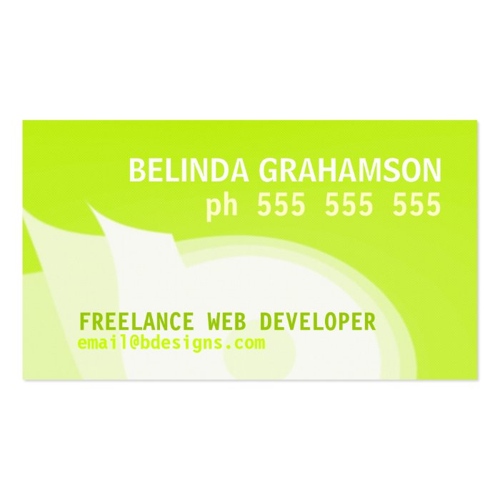 Best Design Lime Green + White Business Card