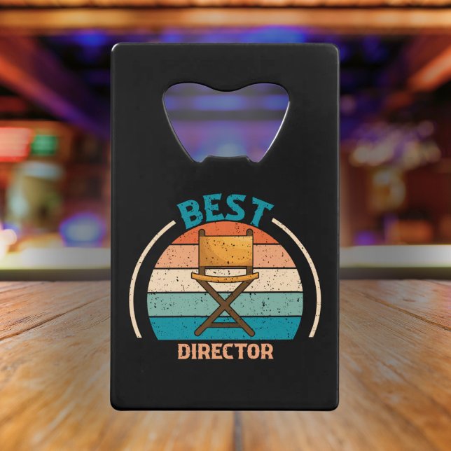 Best Director Retro - Filmmaker Gift Credit Card Bottle Opener (Creator Uploaded)